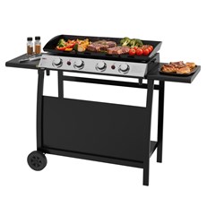 4 Burner Gas BBQ Plancha with Detachable Trolley