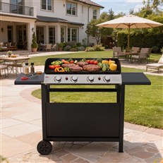 Grill with 2 Side Tables 