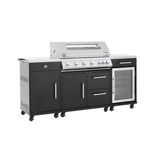 6 Burner Gas Grill BBQ with Full Kitchen Set