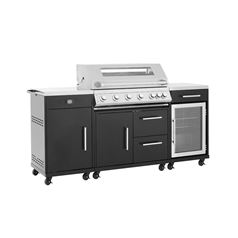 6 Burner Gas Grill BBQ with Full Kitchen Set