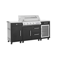  6 Burner Gas Grill BBQ with Full Kitchen Set 