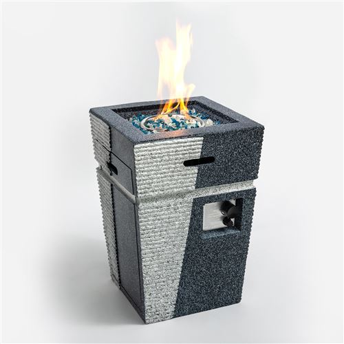 Modern Outdoor Garden Gas Fire Pit in Grey