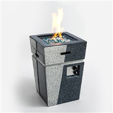 Modern Outdoor Garden Gas Fire Pit in Grey