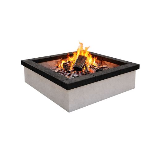Square Masonry Garden Fire Pit with Cooking Grill