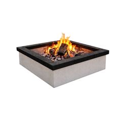 Square Masonry Garden Fire Pit with Cooking Grill