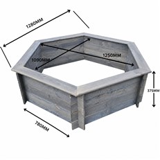 Raised Hexagon Garden Pond & Solar Pump Set in Grey