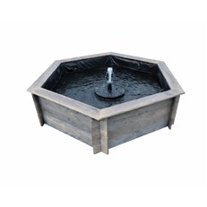 Raised Hexagon Garden Pond & Solar Pump Set in Grey