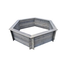 Raised Hexagon Garden Pond & Solar Pump Set in Grey