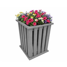 Garden Planter in Grey Single Slatted 