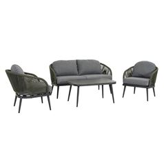 NAVA 4 Piece Garden Furniture Set - Sofa, x2 Chairs and Table