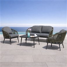 NAVA 4 Piece Garden Furniture Set - Sofa, x2 Chairs and Table