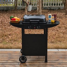 2 Burner Gas Grill BBQ side view