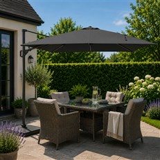 Glow Challenegr garden parasol providing shade