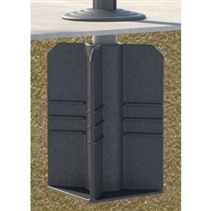 Concealed base when parasol not in use