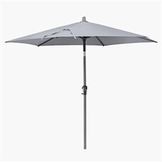 Riva round garden parasol in luna grey