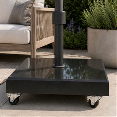 Wheeled garden parasol base