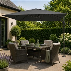 Garden parasol creating flexible shade coverage