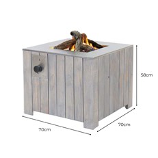 CosiCube 70 Gas Fire Table Dimensions