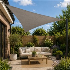 Grey triangular shade sail