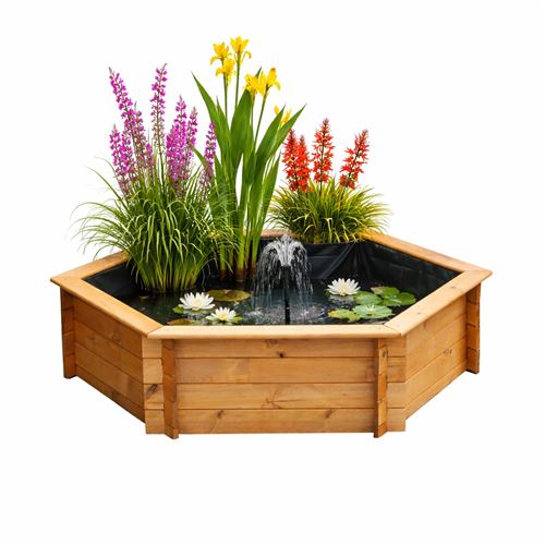 Raised Hexagon Garden Solar Pond Set