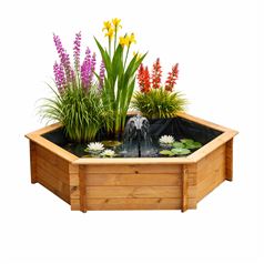 Raised Hexagon Garden Solar Pond Set