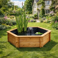 Raised Hexagon Garden Solar Pond Set