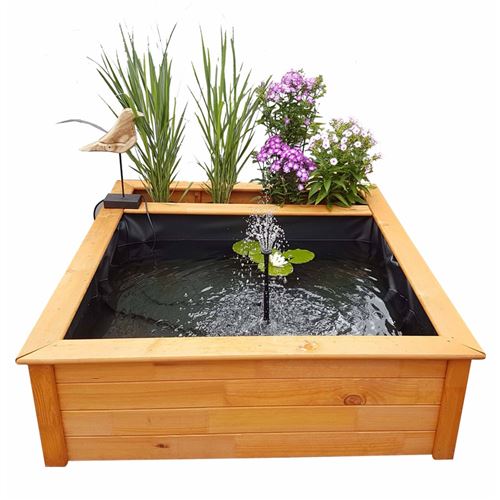 Raised Square Garden Solar Pond kit with Planting Zone
