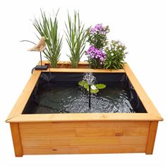Raised Square Garden Solar Pond kit with Planting Zone