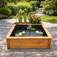 Raised Square Garden Solar Pond kit with Planting Zone
