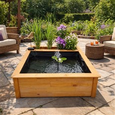 Raised Square Garden Solar Pond kit with Planting Zone