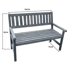 Grey Johanna 2-Seater Garden Bench