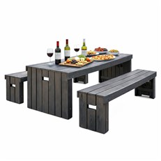 Rotterdam Garden Dining Table and Bench Set