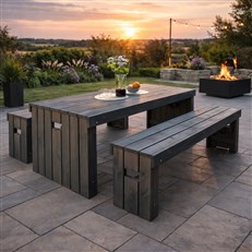 Rotterdam Garden Dining Table and Bench Set
