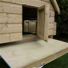 Slide Opening Front Door with Hook Support and Ramp
