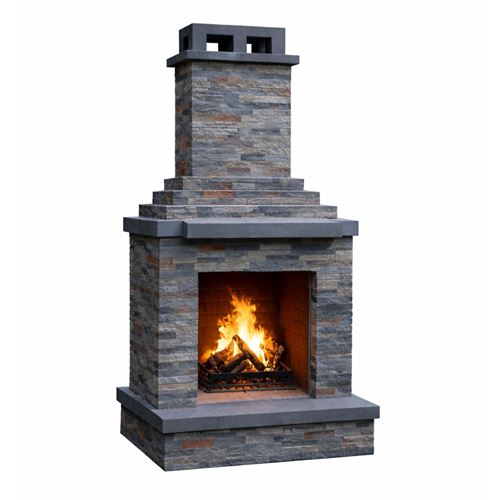 Callow Dark Stone Outdoor Wood Burning Fireplace Self Assembly Kit