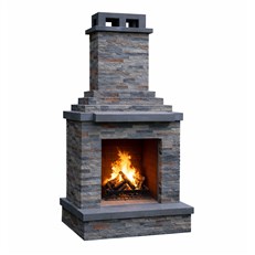 Callow Dark Stone Outdoor Wood Burning Fireplace Self Assembly Kit