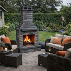 Callow Dark Stone Outdoor Wood Burning Fireplace Self Assembly Kit