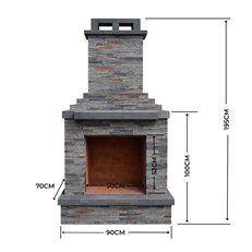 Callow Dark Stone Outdoor Wood Burning Fireplace Self Assembly Kit