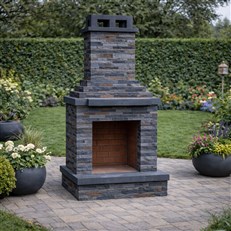 Callow Dark Stone Outdoor Wood Burning Fireplace Self Assembly Kit
