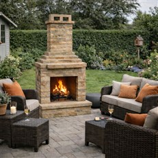 Callow Light Stone Outdoor Wood Burning Fireplace Self Assembly Kit