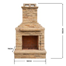 Callow Light Stone Outdoor Wood Burning Fireplace Self Assembly Kit
