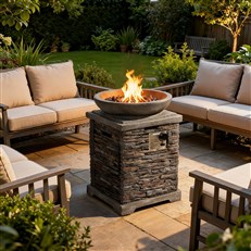 Slate Effect Gas Fire Pit