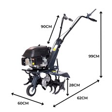 Petrol-Powered Garden Tiller Rotavator Cultivator LONCIN Engine 1P65FE-2 / 6HP 166cc Auto Choke - Working Width 36 or 60cm