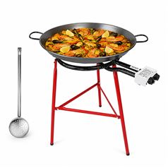 60cm Paella Pan with Legs, Burner and Spoon