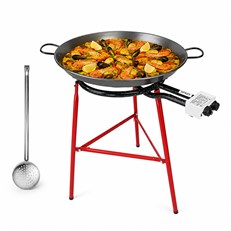 60cm Paella Pan with Legs, Burner and Spoon