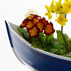 Nautical Blue Boat Wall Planter - Fibreglass Hanging Cobble Boat for Garden & Home Decor