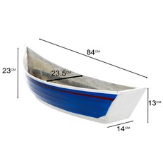 Nautical Blue Boat Wall Planter - Fibreglass Hanging Cobble Boat for Garden & Home Decor