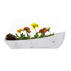 Nautical Blue Boat Wall Planter - Fibreglass Hanging Cobble Boat for Garden & Home Decor