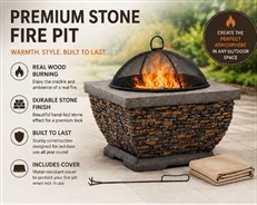 Premium Wood Burning Stone Fire Pit